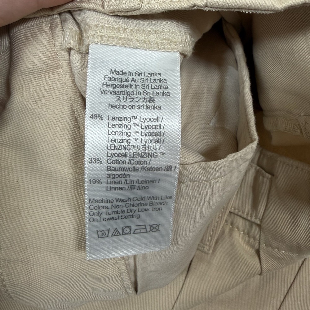 Madewell Pants Women 12 Petite The Harlow Wide Leg Linen Blend Pleated High Rise - Picture 6 of 10